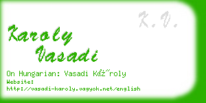 karoly vasadi business card